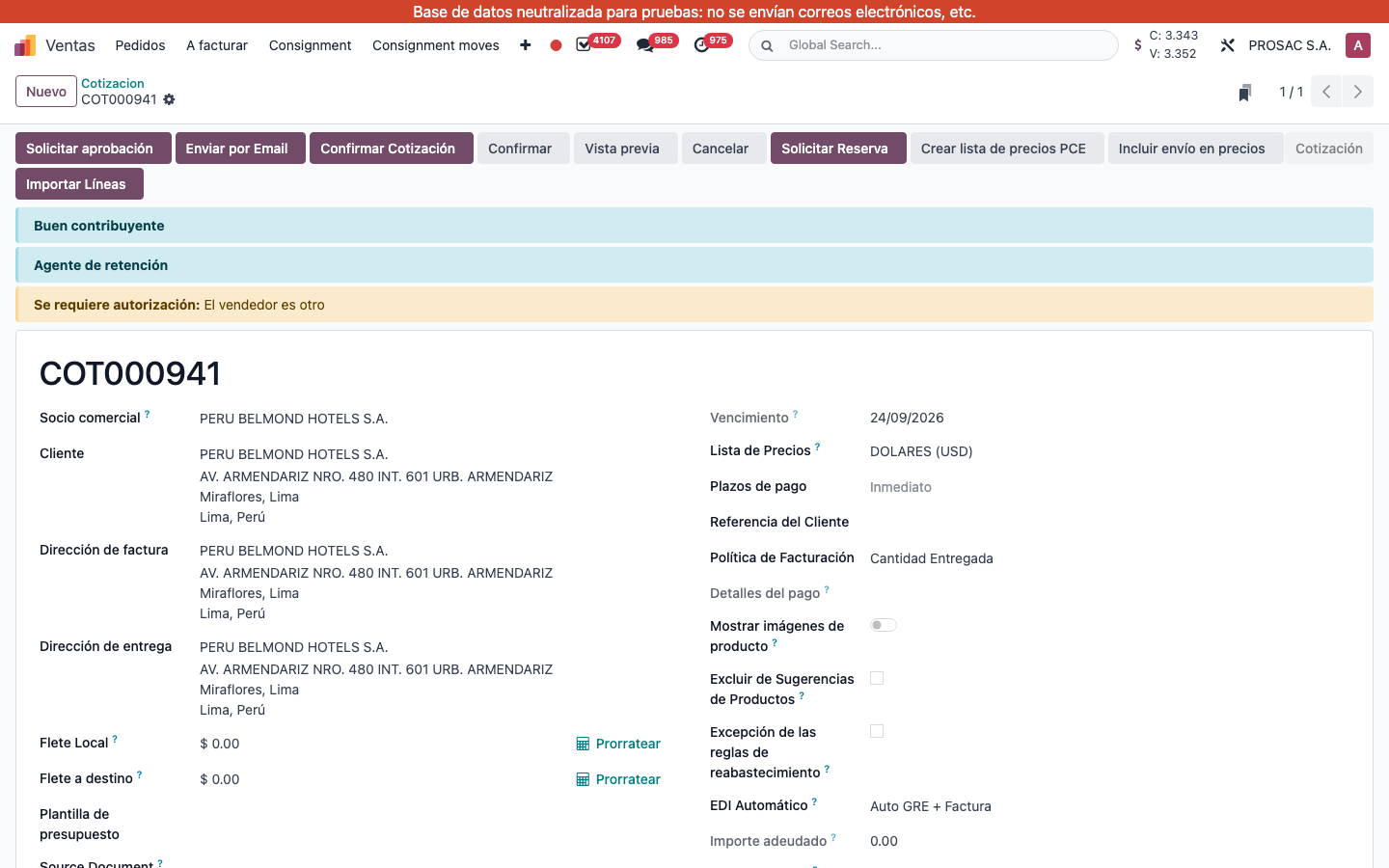 Show product images toggle on quotation