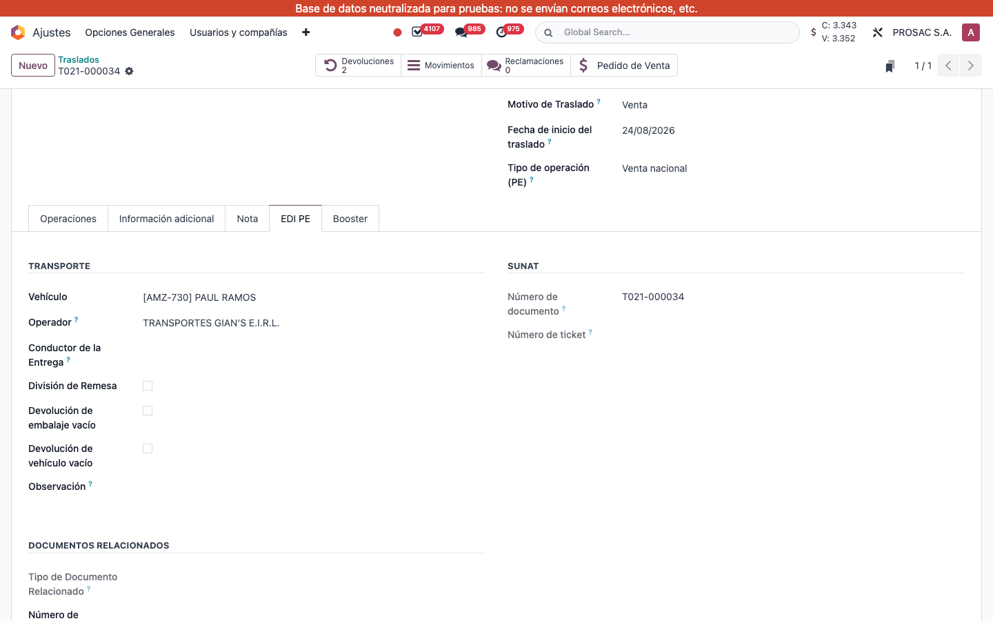 Delivery Driver field on EDI PE tab