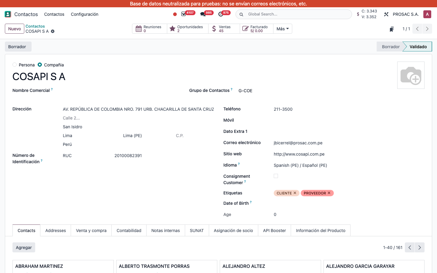 Grupo de Contactos on COSAPI