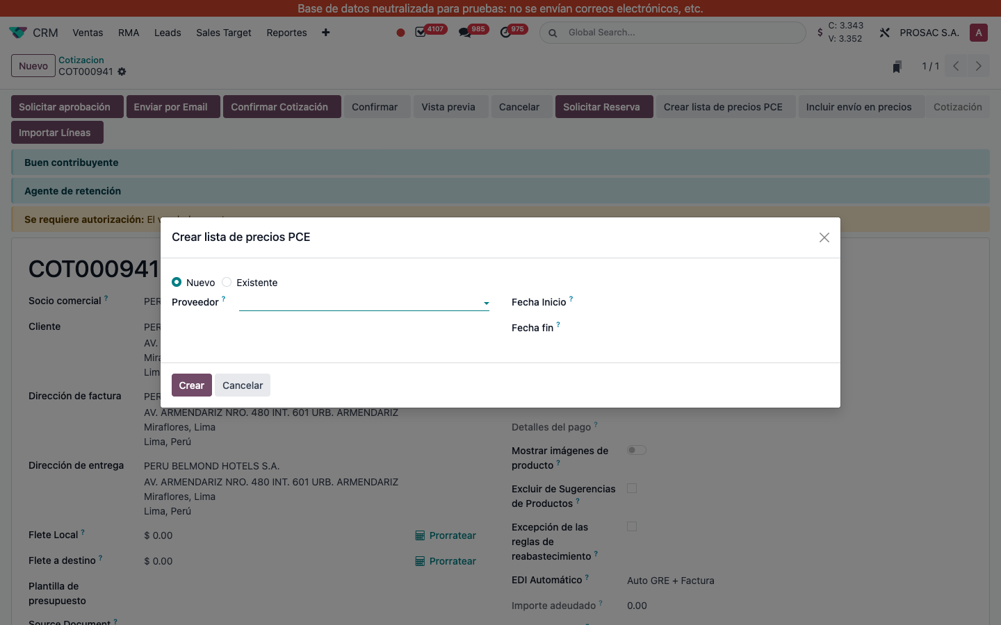 Create SCP pricelist wizard from quotation