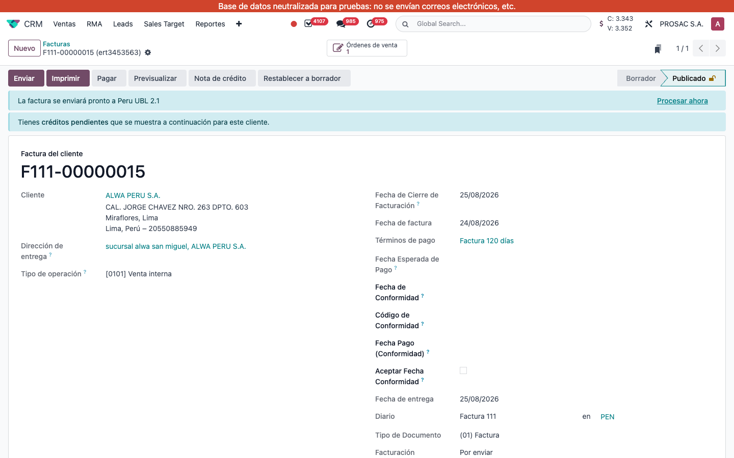Invoice lines product field