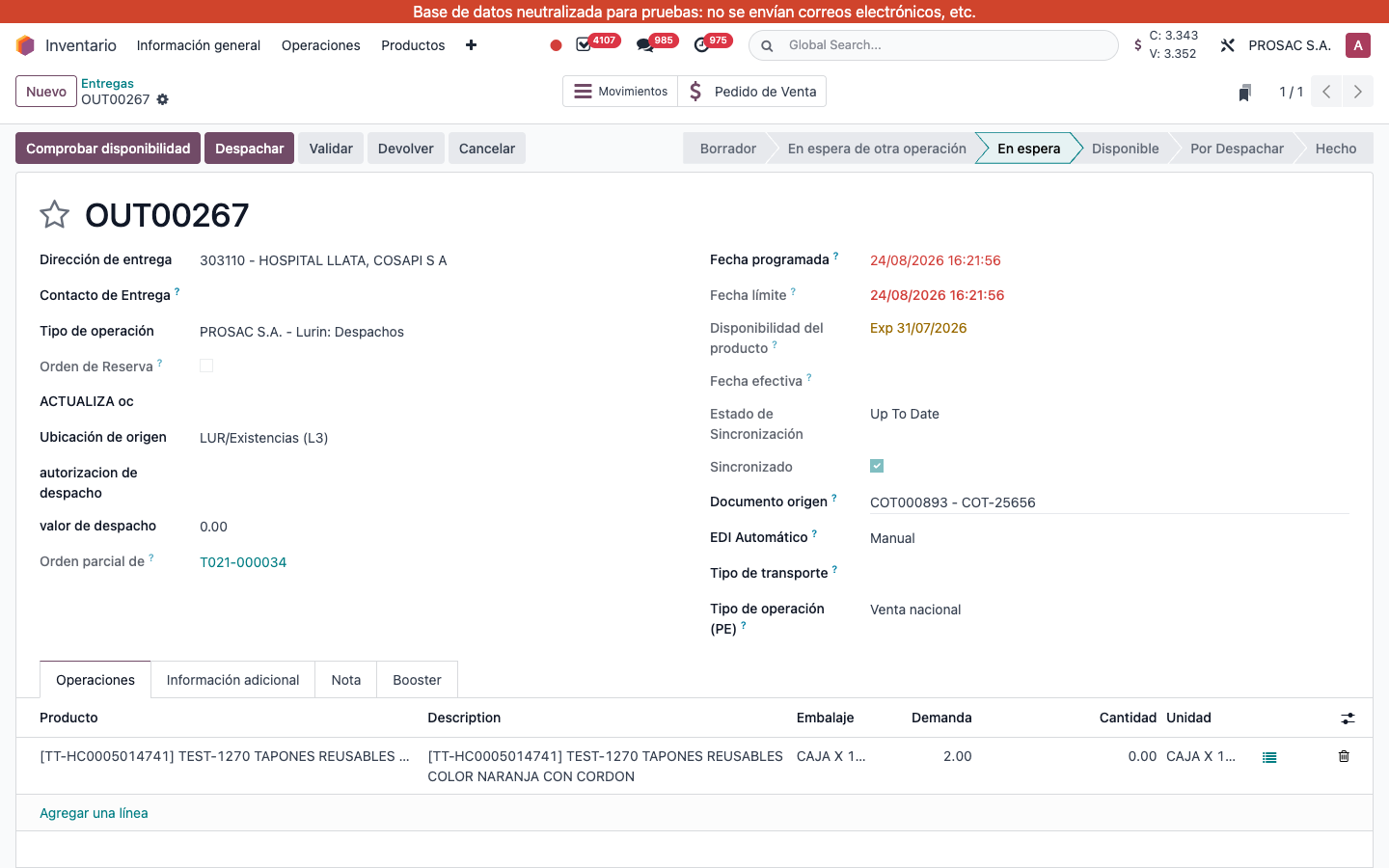 Delivery operations with customer columns