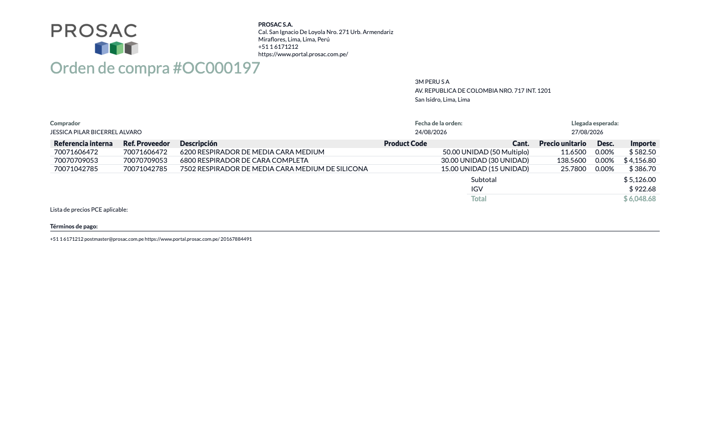 Purchase order PDF without tax column