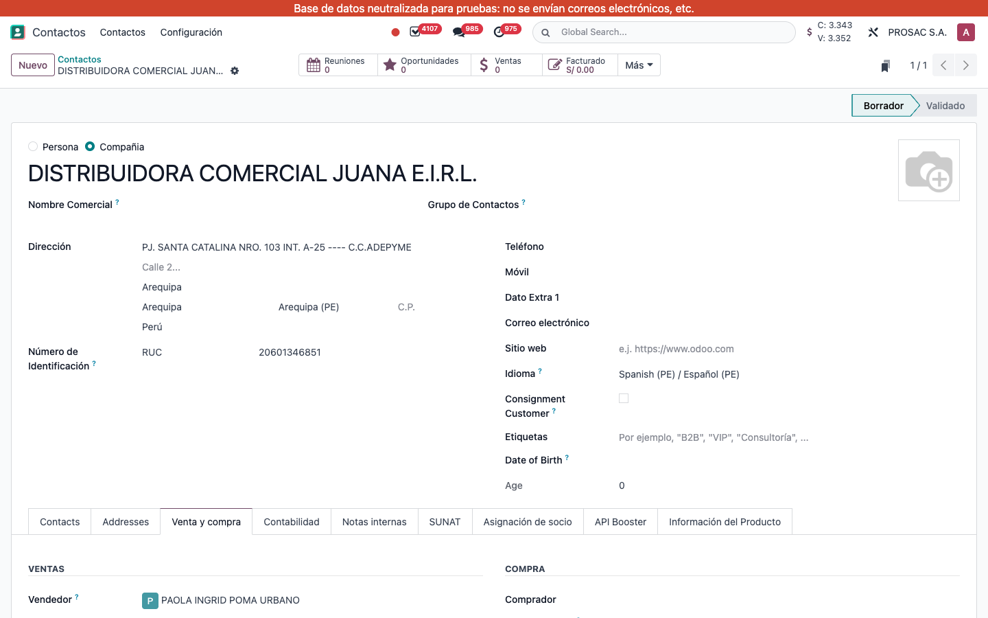 Contact Vendedor on Venta y compra
