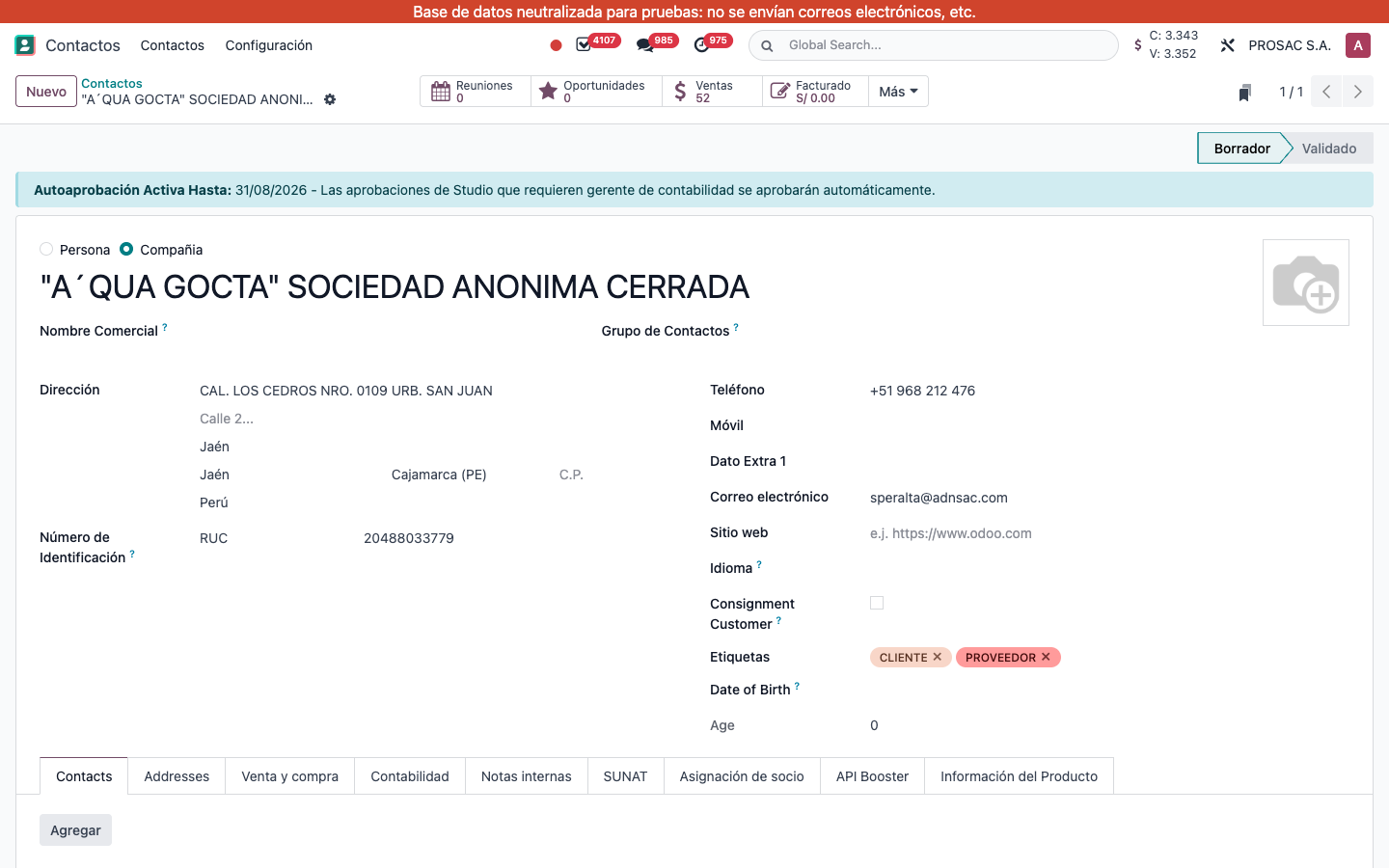 Autoaprobación Activa banner on the contact