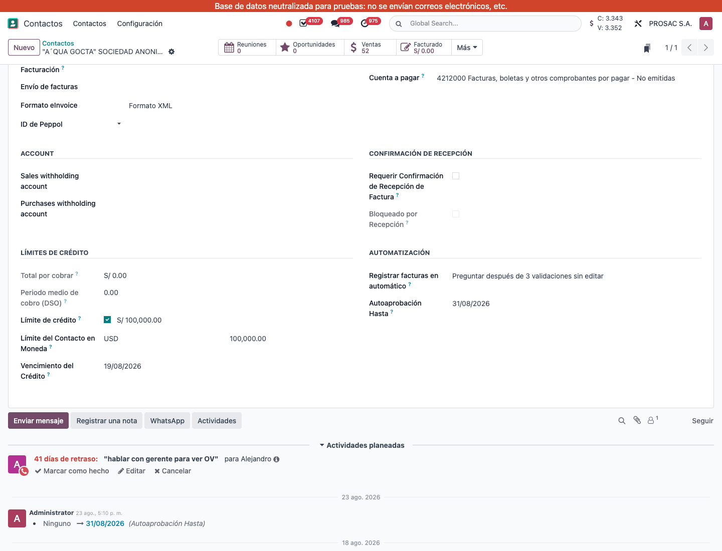 Autoaprobación Hasta on the contact Accounting tab