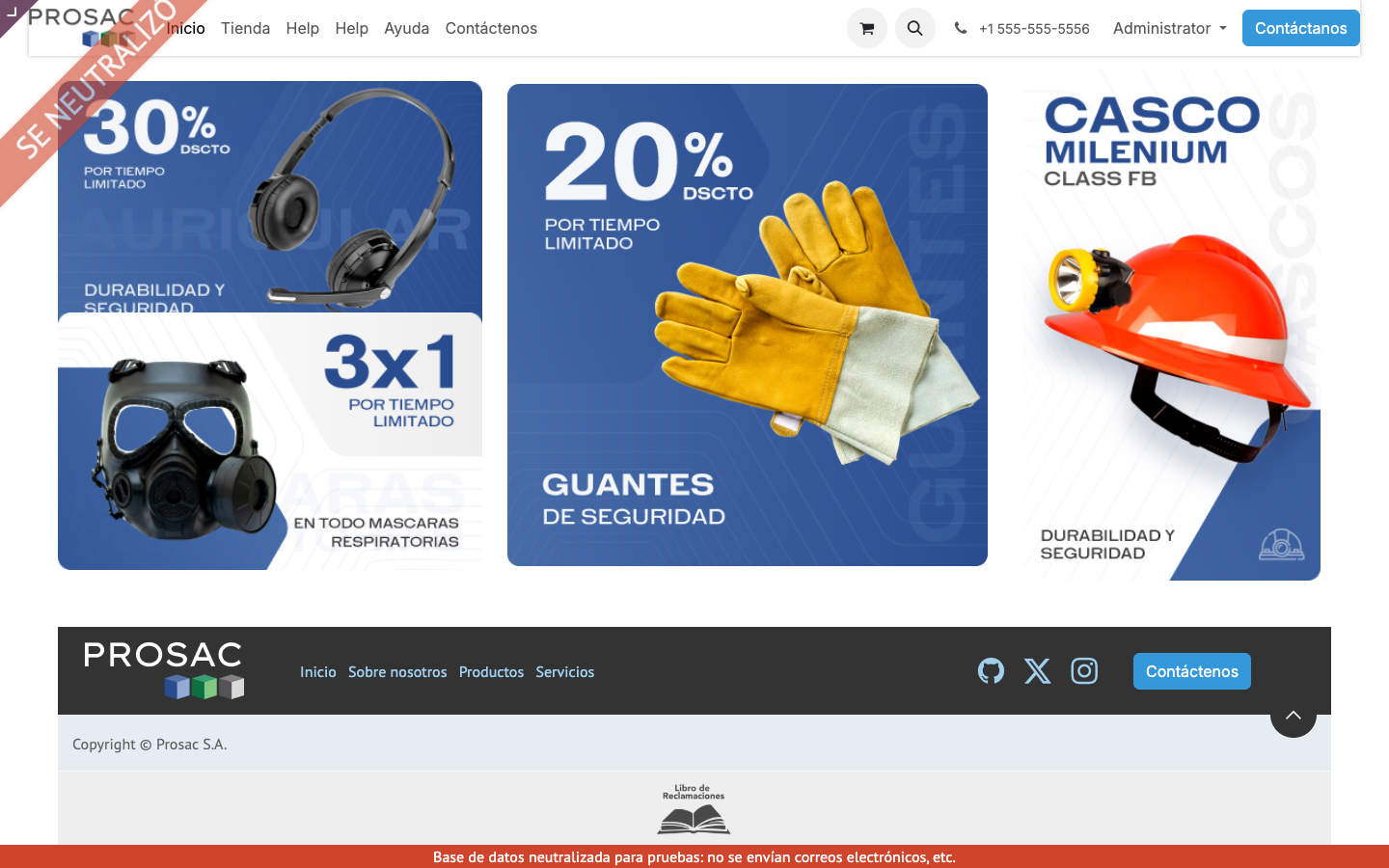 Website homepage footer without Odoo badge