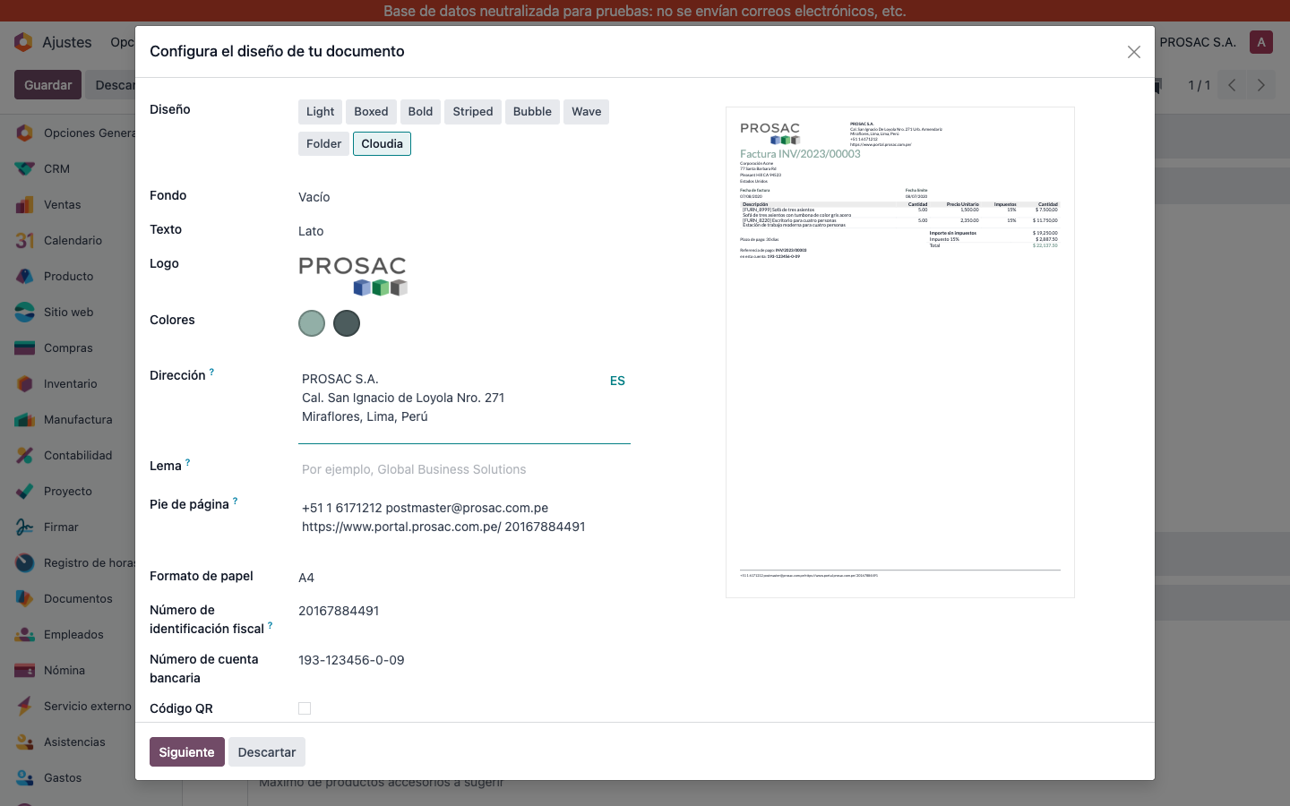 Document layout Cloudia