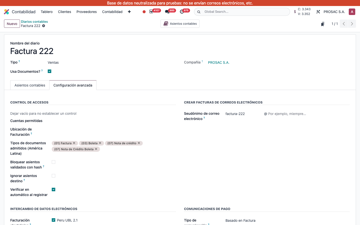Journal Invoicing Location